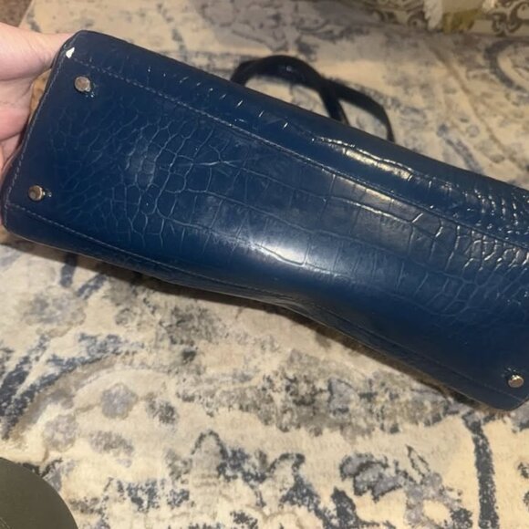 Kate Spade Croc Embossed Bristol Drive Elissa Tote Bag Blue - Picture 6 of 10